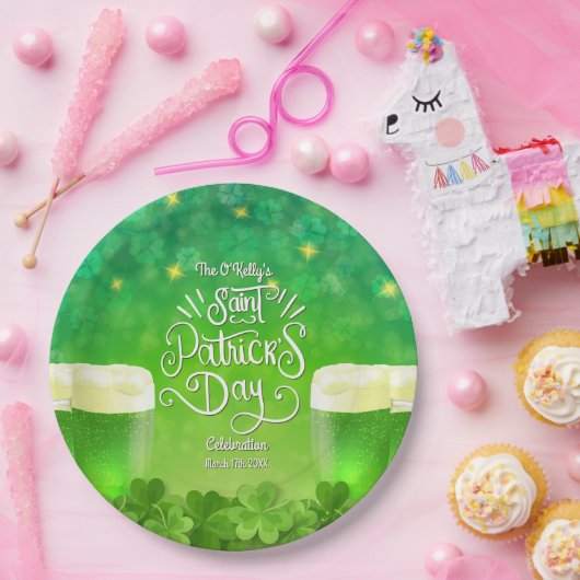 Saint Patrick's Day Green Beer Party Pappteller (Party)