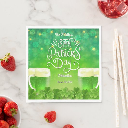 Saint Patrick's Day Green Beer Party Serviette (Beispiel)