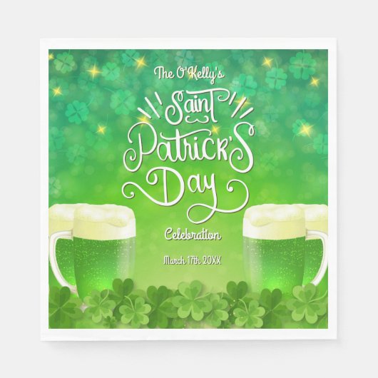 Saint Patrick's Day Green Beer Party Serviette (Vorderseite)