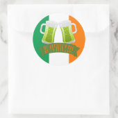 Saint Patrick's Day Green Beer Runder Aufkleber (Tasche)