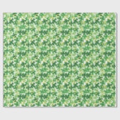 Saint Patrick's Day Green Vierblättriges Kleeblatt Geschenkpapier (Flach)