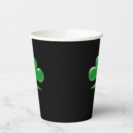 Saint Patrick's Day grünes schwarzes Kleeblatt Kle Pappbecher (Links)
