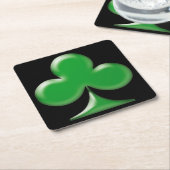 Saint Patrick's Day grünes schwarzes Kleeblatt Kle Rechteckiger Pappuntersetzer (angewinkelt)