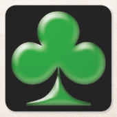 Saint Patrick's Day grünes schwarzes Kleeblatt Kle Rechteckiger Pappuntersetzer (Vorderseite)