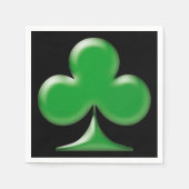 Saint Patrick's Day grünes schwarzes Kleeblatt Kle Serviette (Vorderseite)