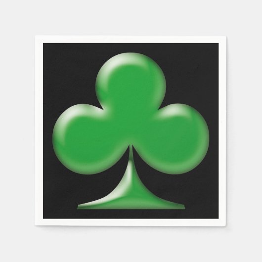 Saint Patrick's Day grünes schwarzes Kleeblatt Kle Serviette (Vorderseite)