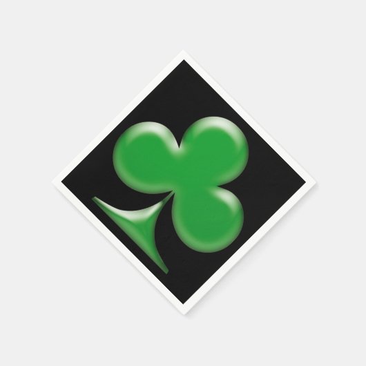 Saint Patrick's Day grünes schwarzes Kleeblatt Kle Serviette (Ecke)