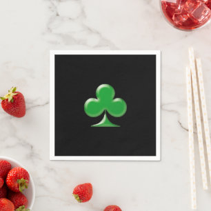Saint Patrick's Day grünes schwarzes Kleeblatt Kle Serviette