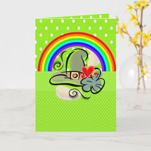 Saint Patrick's Day Grußkarte Regenbogen Karte (Gelbe Blume)