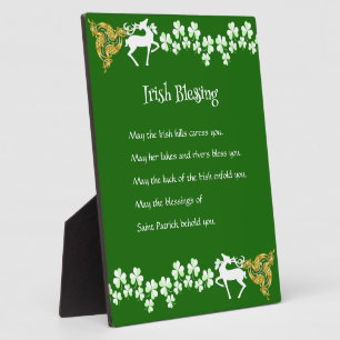 Saint Patrick's Day Irish Celtic Deer Kleeblatts Fotoplatte