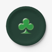 Saint Patrick's Day Irish DarkGreen Kleeblatt Pappteller (Vorderseite)