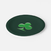 Saint Patrick's Day Irish DarkGreen Kleeblatt Pappteller (Schrägansicht)