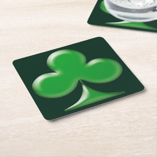 Saint Patrick's Day Irish DarkGreen Kleeblatt Rechteckiger Pappuntersetzer (angewinkelt)
