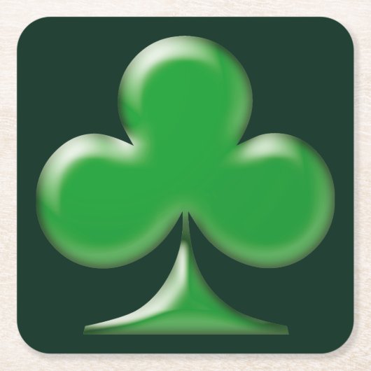 Saint Patrick's Day Irish DarkGreen Kleeblatt Rechteckiger Pappuntersetzer (Vorderseite)