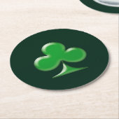 Saint Patrick's Day Irish DarkGreen Kleeblatt Runder Pappuntersetzer (Angewinkelt)