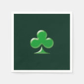 Saint Patrick's Day Irish DarkGreen Kleeblatt Serviette (Vorderseite)
