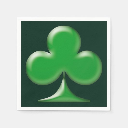 Saint Patrick's Day Irish DarkGreen Kleeblatt Serviette (Vorderseite)