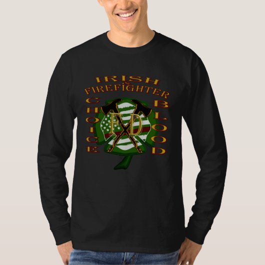 Saint Patrick's Day IRISH & FIREFIGHTER T-Shirt (Vorderseite)