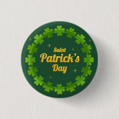 Saint Patrick's Day Irish Green Kleeblatt Button (Vorderseite)