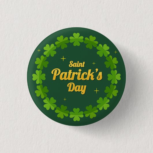 Saint Patrick's Day Irish Green Kleeblatt Button (Vorderseite)