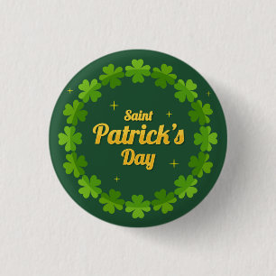 Saint Patrick's Day Irish Green Kleeblatt Button