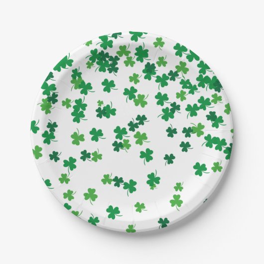 Saint Patrick's Day Irish Green Kleeblatt Clovers Pappteller (Vorderseite)