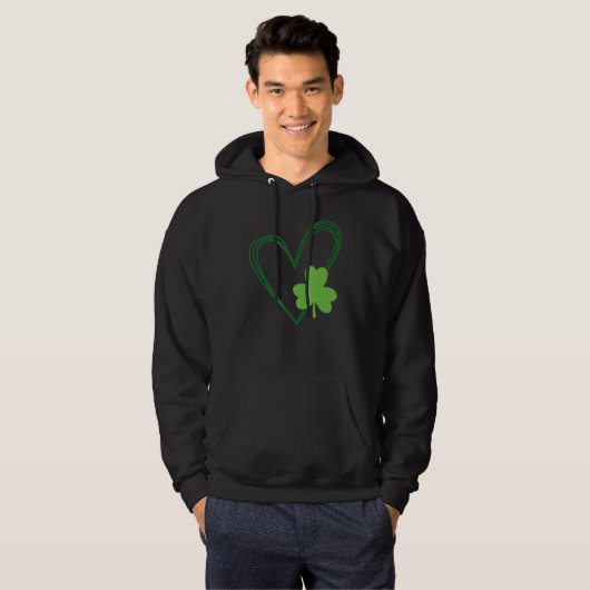 Saint Patrick's Day Irish Kleeblatt Herz für Männe Hoodie (Vorne ganz)