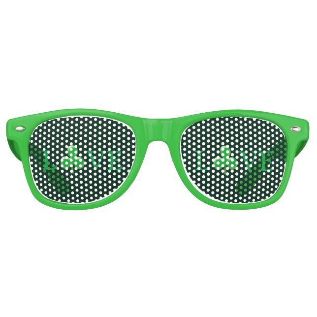 Saint Patrick's Day Irish Liebe Clover Kleeblatt Partybrille (Vorderseite)