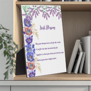 Saint Patrick's Day Irish Sessing Floral Collage Fotoplatte