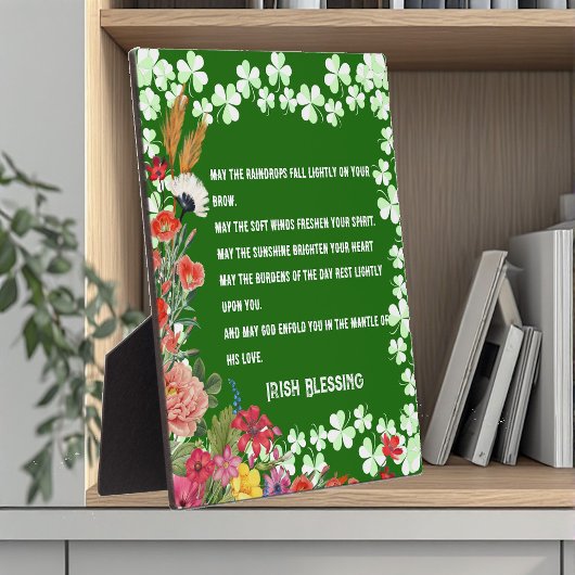 Saint Patrick's Day Irish Sessing Floral Kleeblatt Fotoplatte