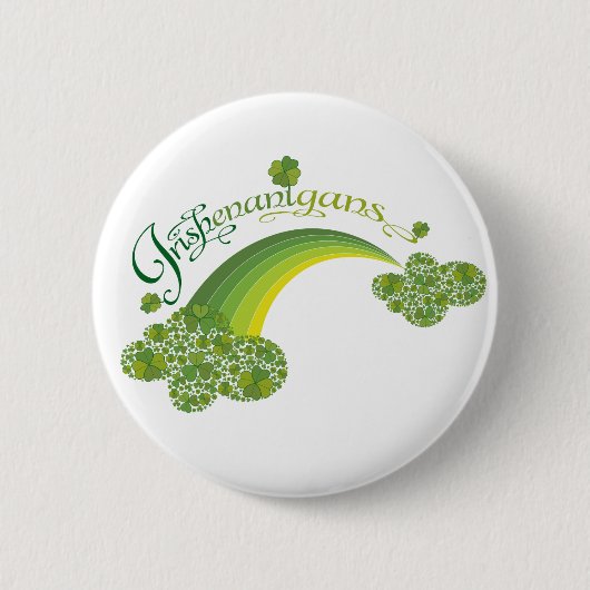 Saint Patrick's Day Irish Shenanigans Kleeblatt Button (Vorderseite)