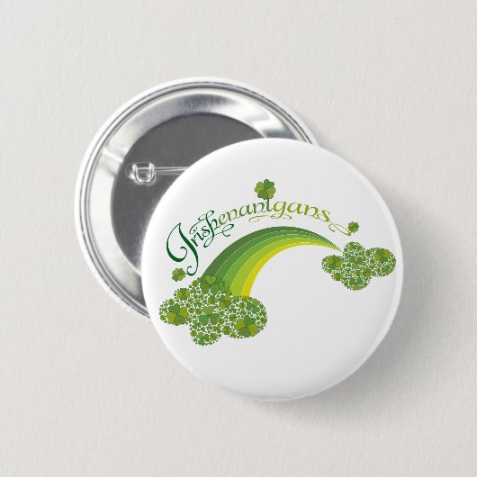 Saint Patrick's Day Irish Shenanigans Kleeblatt Button (Vorne & Hinten)