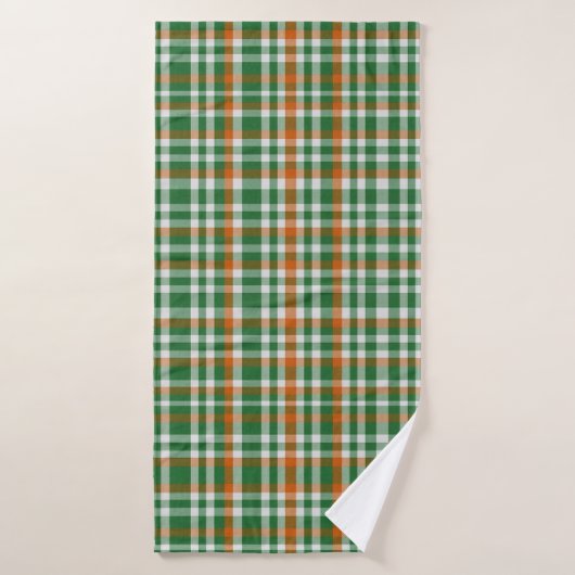 Saint Patrick's Day Irland Flaggenfarbener Gingham Badehandtuch (Badehandtuch)