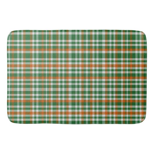 Saint Patrick's Day Irland Flaggenfarbener Gingham Badematte (Vorderseite)