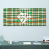 Saint Patrick's Day Irland Flaggenfarbener Gingham Banner (Messe)