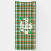 Saint Patrick's Day Irland Flaggenfarbener Gingham Banner (Vertikal)