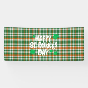Saint Patrick's Day Irland Flaggenfarbener Gingham Banner