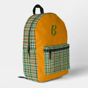 Saint Patrick's Day Irland Flaggenfarbener Gingham Bedruckter Rucksack
