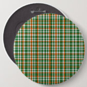 Saint Patrick's Day Irland Flaggenfarbener Gingham Button (Vorne & Hinten)