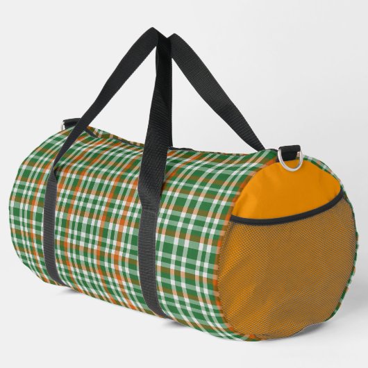 Saint Patrick's Day Irland Flaggenfarbener Gingham Duffle Bag (Rechte Ecke)