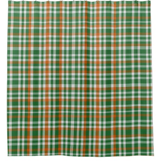 Saint Patrick's Day Irland Flaggenfarbener Gingham Duschvorhang (Vorderseite)