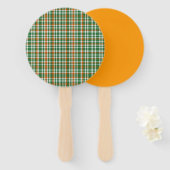 Saint Patrick's Day Irland Flaggenfarbener Gingham Fächer (Vorne und Hinten)