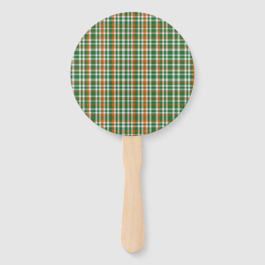 Saint Patrick's Day Irland Flaggenfarbener Gingham Fächer (Vorderseite)