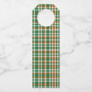 Saint Patrick's Day Irland Flaggenfarbener Gingham Flaschenanhänger