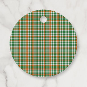 Saint Patrick's Day Irland Flaggenfarbener Gingham Geschenkanhänger