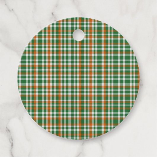 Saint Patrick's Day Irland Flaggenfarbener Gingham Geschenkanhänger (Vorderseite)