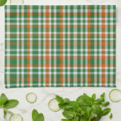 Saint Patrick's Day Irland Flaggenfarbener Gingham Geschirrtuch (Gefaltet)