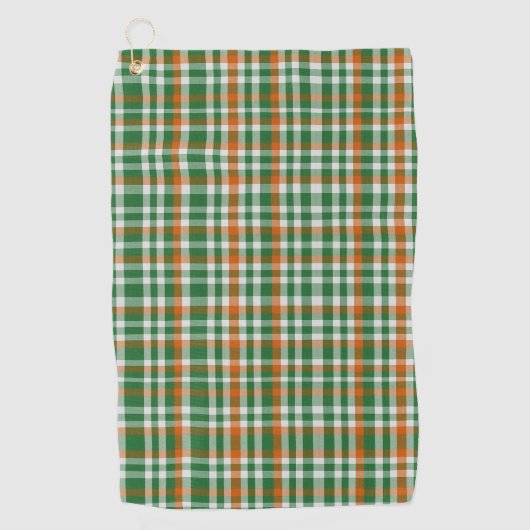 Saint Patrick's Day Irland Flaggenfarbener Gingham Golfhandtuch (Vorderseite)