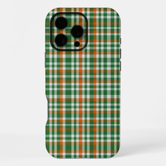 Saint Patrick's Day Irland Flaggenfarbener Gingham iPhone Hülle (Rückseite)