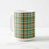 Saint Patrick's Day Irland Flaggenfarbener Gingham Kaffeetasse (Vorderseite Links)